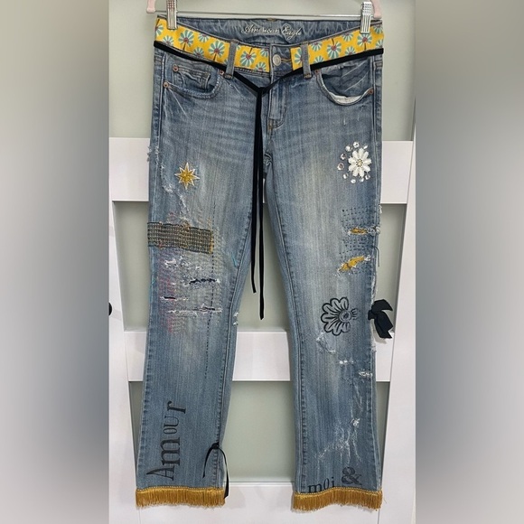 Restored by Design Denim - Restored by Design Upcycled American Eagle Jeans – One of a Kind Artisan Denim
